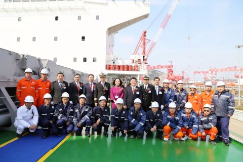 江蘇遠(yuǎn)洋遠(yuǎn)盛公司再接管新造精品散貨船“北部灣桂林”